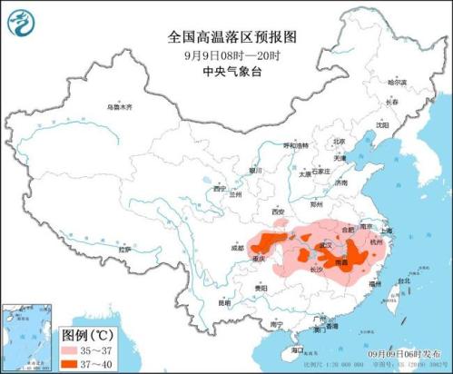 高温黄色预警:重庆四川江西等6省市部分地区有37℃以上高温天气