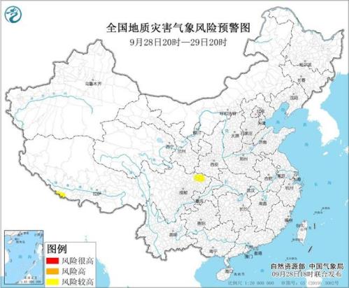 地质灾害气象风险预警：四川西藏等地部分地区地质灾害风险较高