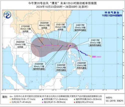 台风预警发布!“潭美”将于明天傍晚前后移入南海东部海面